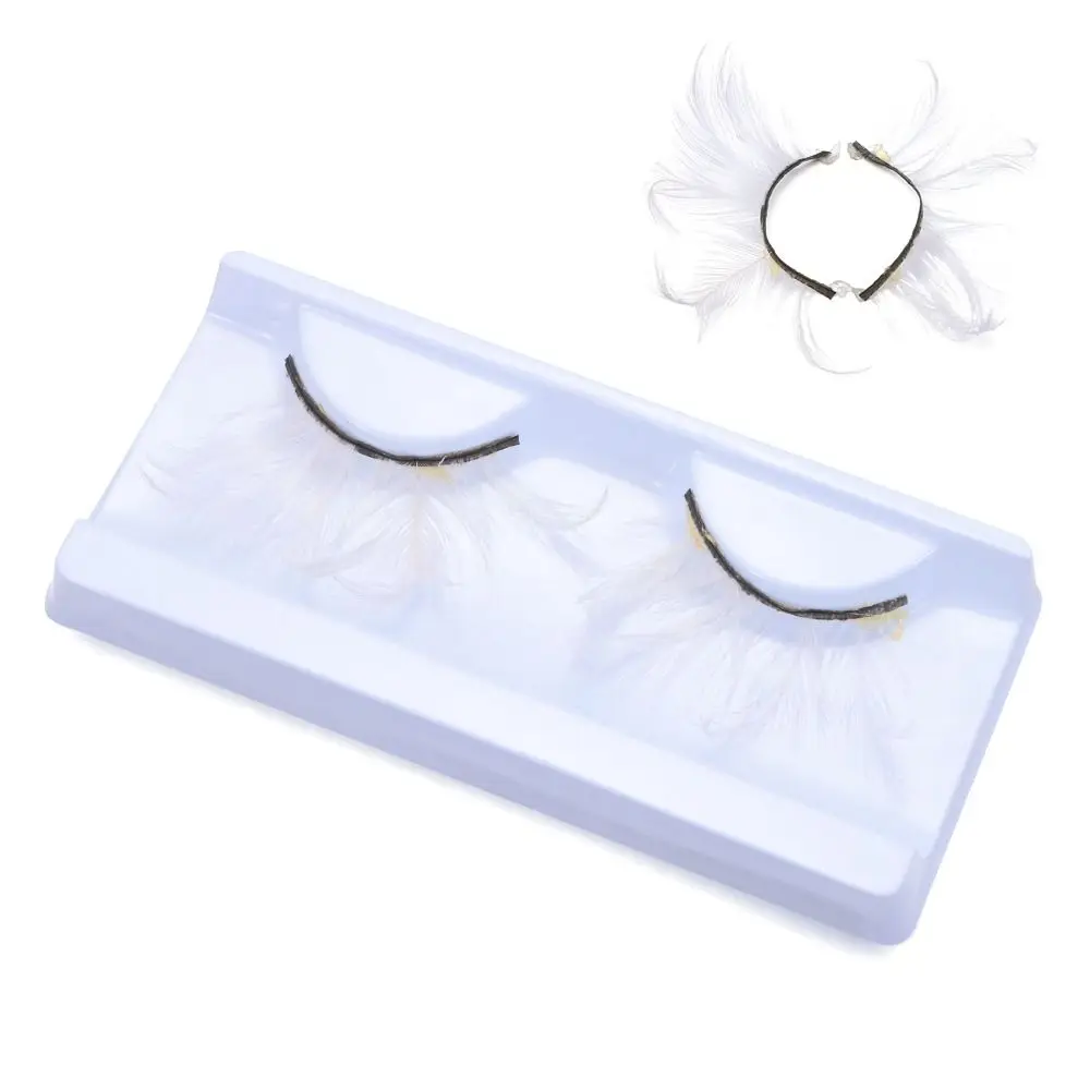 Halloween Costume Eyelash Extension Feather Eyelashes Feather False Lashes Green Extra Long Party