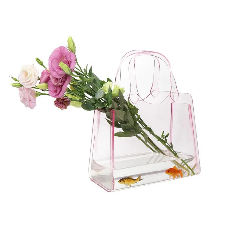 

Nordic Acrylic Bag Hydroponic Vase Hot Selling Decorative Items for Living Rooms Fish tank Flower Pot Creative Home Decor