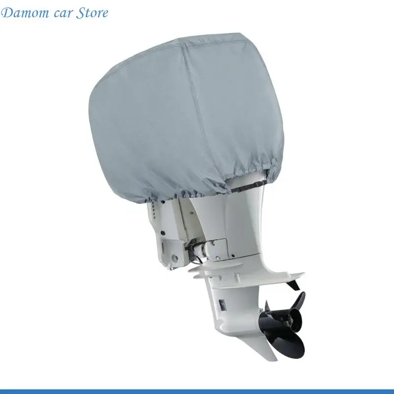 A2UC Universal 600D TPE Motor Cover For 115-225 Horsepower Boats Weatherproof Dustproof Design Easy Install