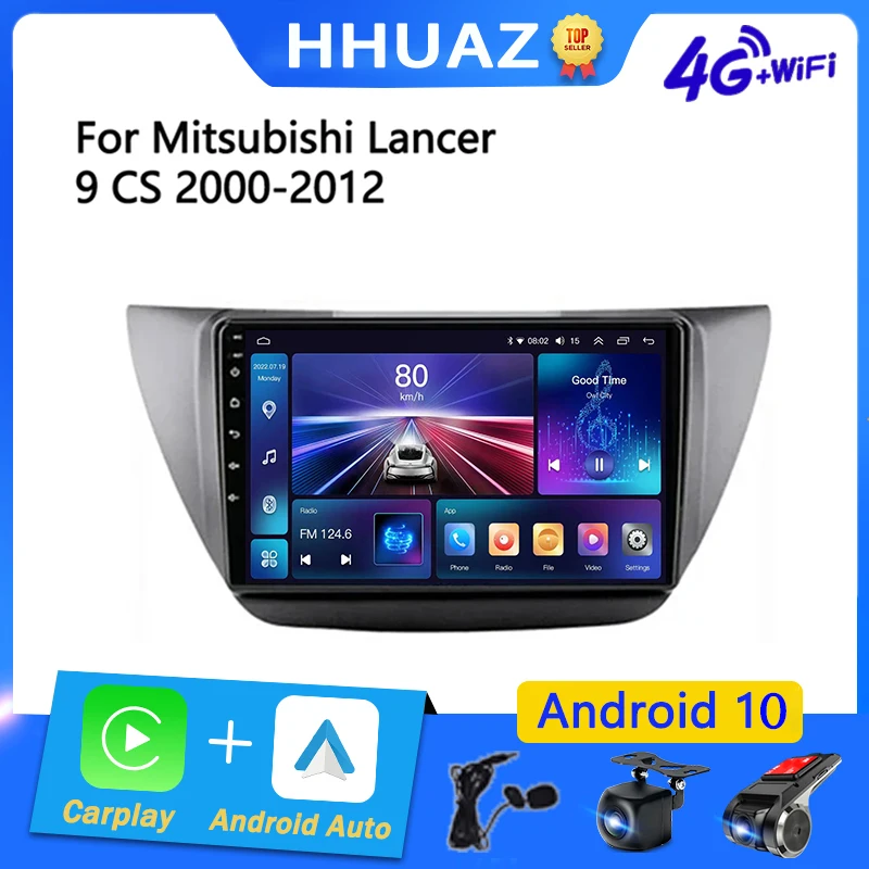 for Mitsubishi Lancer 9 CS 2000 - 2010 2 Din Android 10 Car Radio Multimedia Video Player Navigation GPS Carplay Auto DVD Stereo