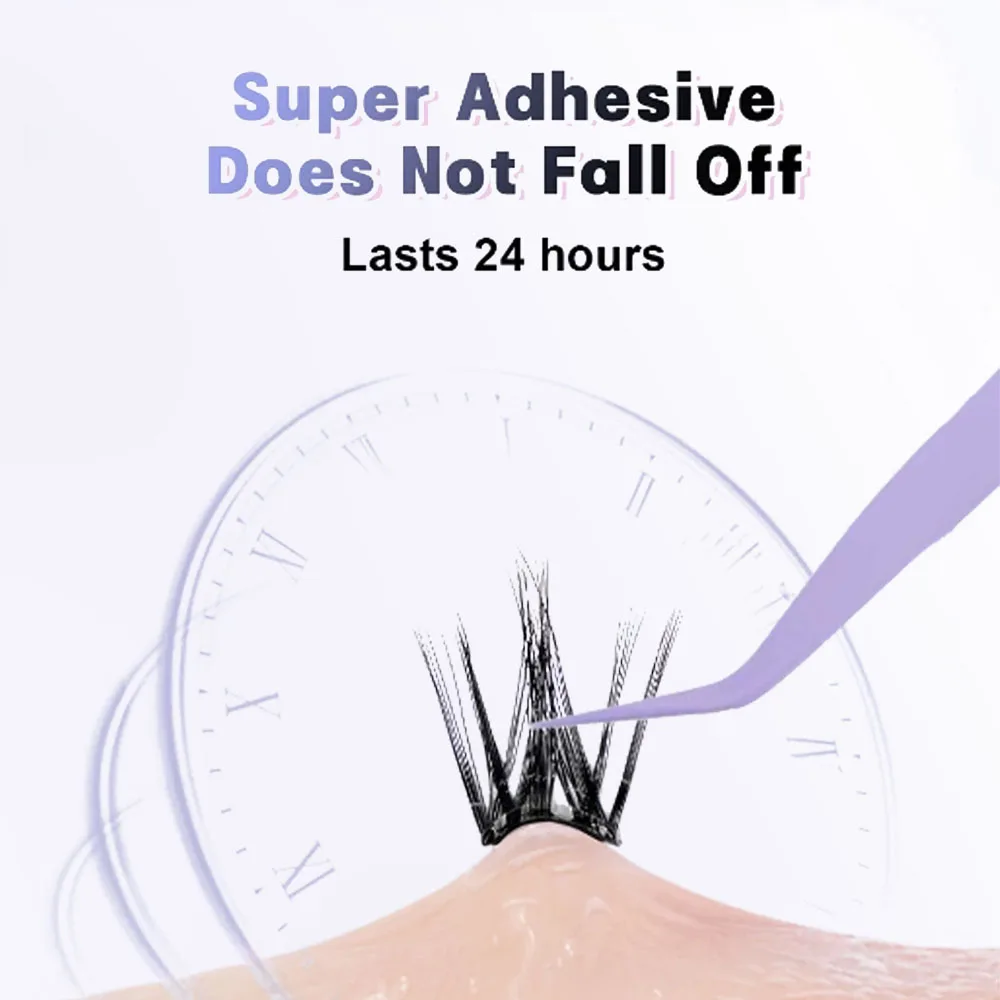 10 Reihen selbstklebende, natürliche, weiche DIY-Falsche Wimpern mit großem Fassungsvermögen, klebstofffreies Cosplay, Make-up im Anime-Stil, falsche Wimpern