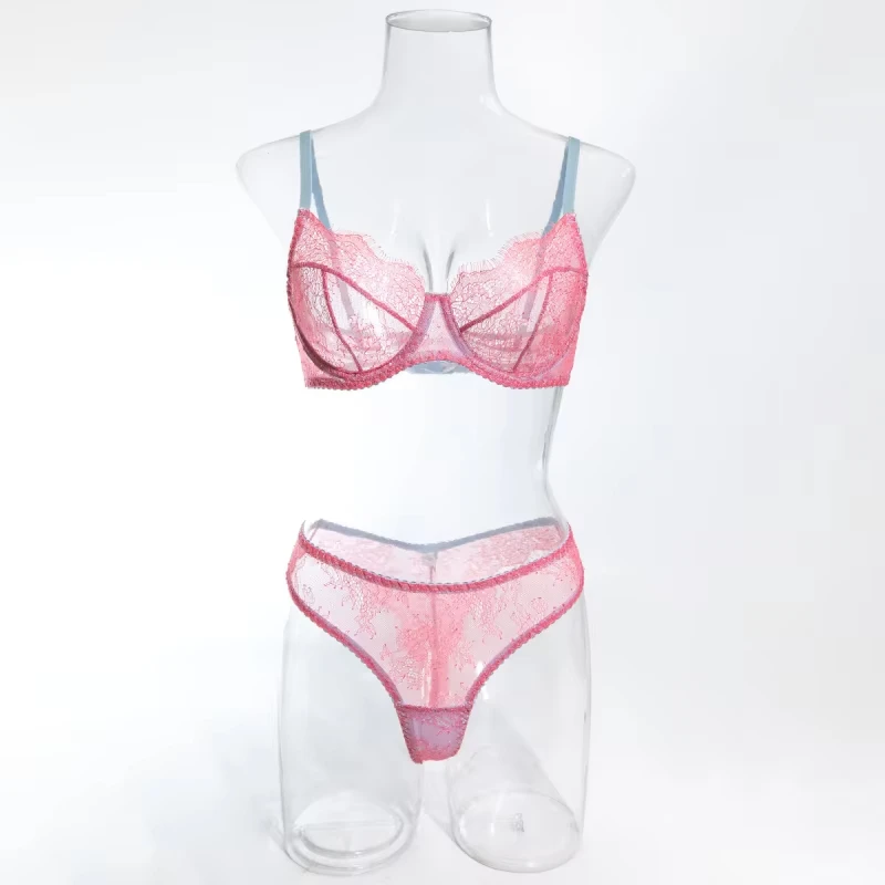 

Bikini lace bra with eyelash trim, comfortable, sheer, thin, pure desire lingerie