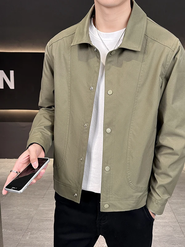 

Мужская повседневная куртка с воротником-стойкой, высококачественная верхняя одежда для весны и осени, новая модель из полиэстера, устойчивая к сминанию, укороченная.