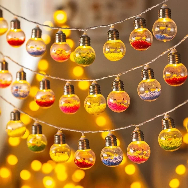 2/3/6M LED Bulb Ball Colorful String Lights Battery Power Christmas Balls Stars Garland For Child Room Birthday Christmas Decor