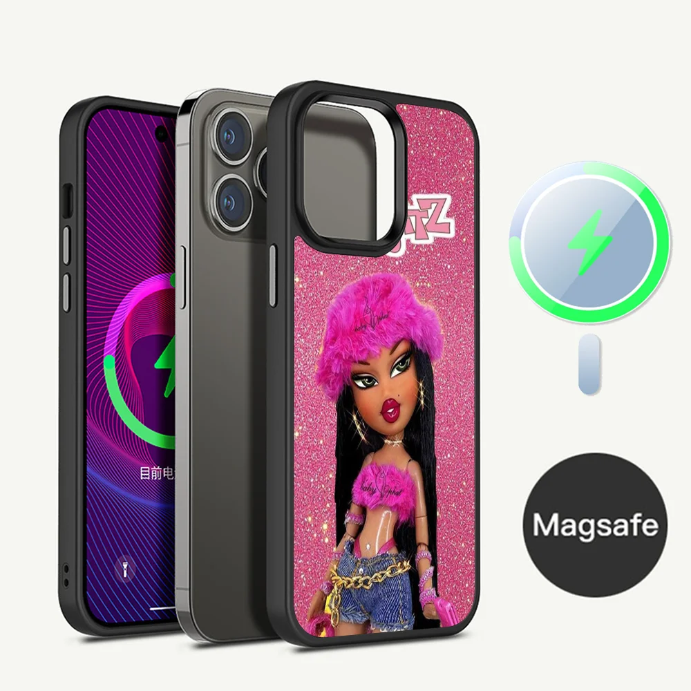 

Fashion Lovely Doll Bratz Phone Case Magnetic Case For IPhone 16 14 13 12 11 15 Pro Max Plus For Magsafe Wireless Charge Cover