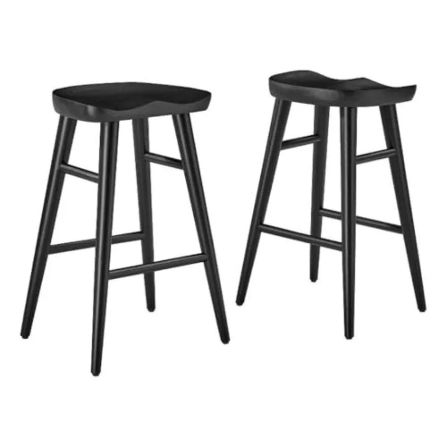

EEI-6739-BLK Saville Backless Wood Counter Stools - Set of 2, Black