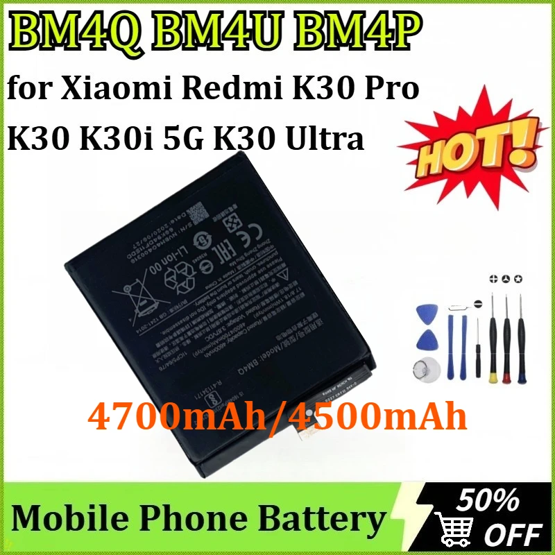 

New BM4Q BM4U BM4P for Xiaomi Redmi K30 Pro K30 K30i 5G K30 Ultra Supreme Version Newly upgraded Mobile Phone Battery + Tools
