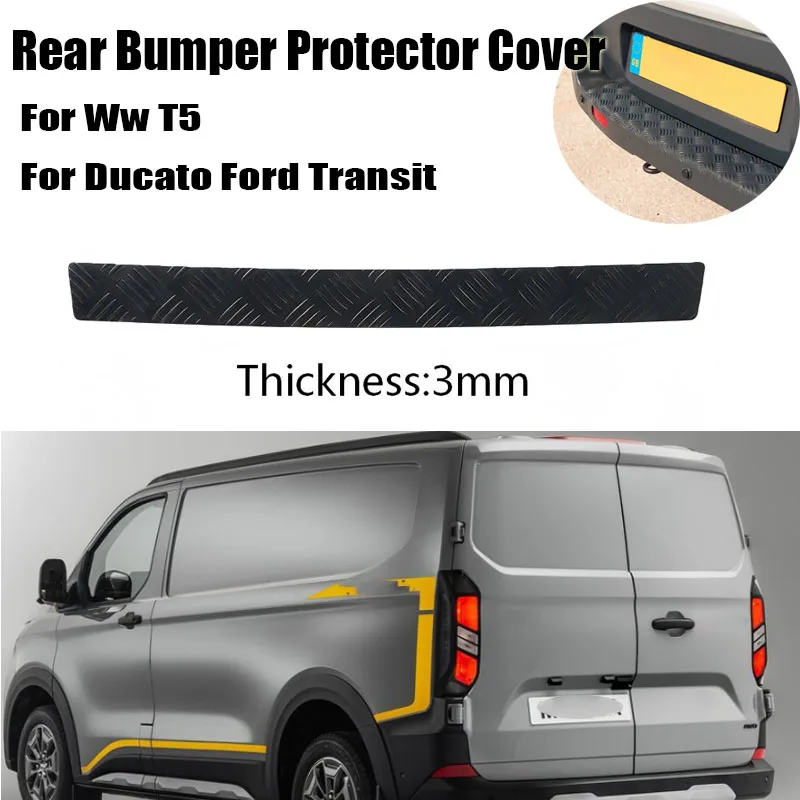 

1pc RV Rear Bumper Protector Cover Guard Camper Van Rubber Adhesive Non-Slip Bumper Mat For Vw T5 T6 Fiat Ducato Ford Transit