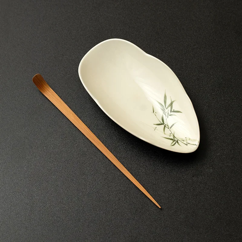 Ceramic hand-painted emerald green Wenzhu dial tea lotus set, simple and elegant tea set accessories, tea wake-up