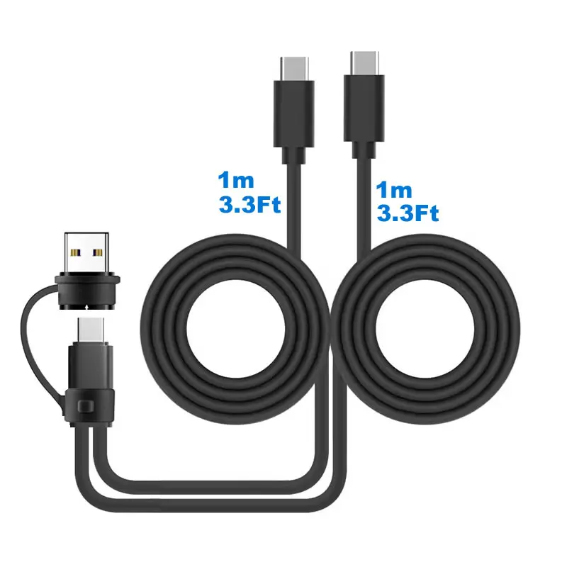 2in1 USB A/C to Dual USB C Cable Multi Type C Splitter Cable Short 1 in 2 Out USB Type C Charging Cord For Two Devices Charger