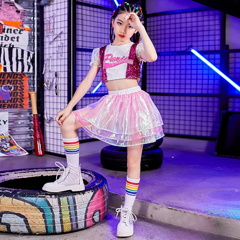Ropa de tendencia de Jazz para niños, ropa de actuación de grupo para niños, ropa de baile callejero de Hip Hop, baile de desfile de moda