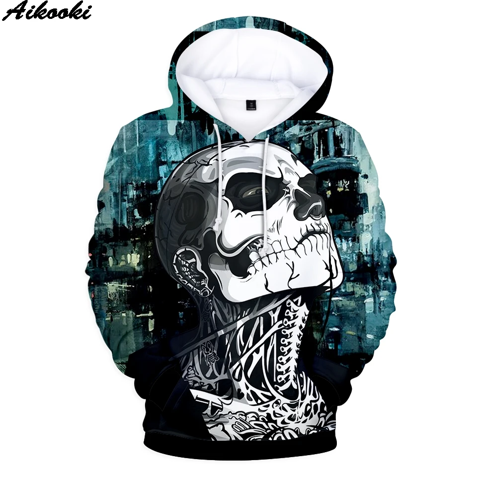 New fashion Hoodies Men/Women Aikooki Hot Sale Peculiar Harajuku Style Sweatshirts 3D Print Rick Genest Men Hooded Sweatshirt