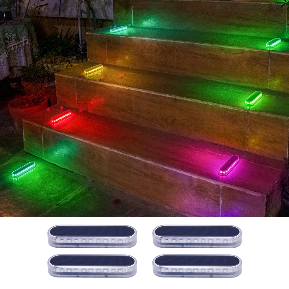 

RGB Solar Deck Light 30 Beads LED Outdoor Step Light IP68 Waterproof Fence Courtyard terrace And Aisle Solar Light