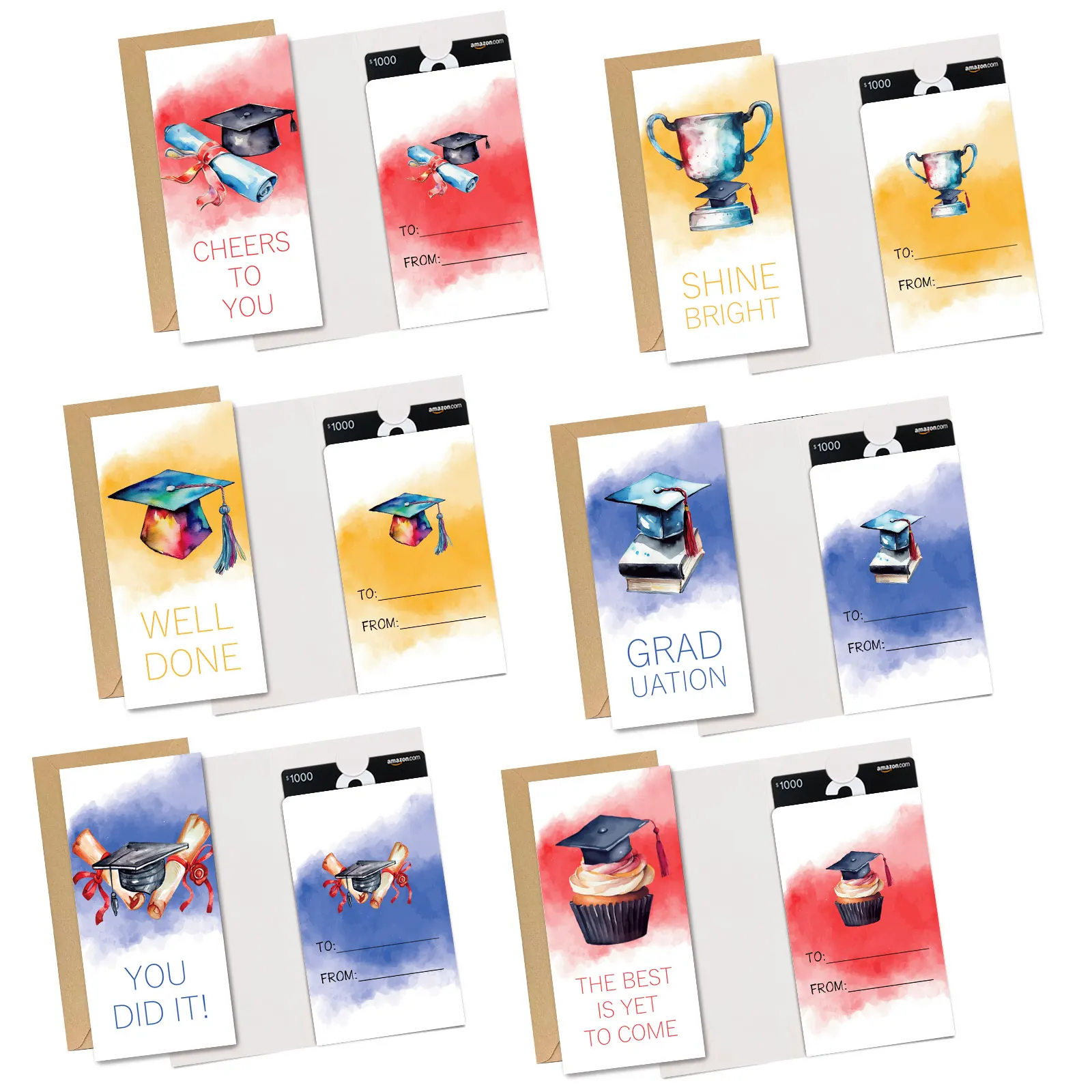 Graduation Cards 24PCS, Graduation Card Money Holder 2024, Graduation Gift Cards with Envelopes, College Congratulations Graduat