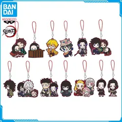 Bandai Original Demon Slayer Rubber Pendant Gashapon Toys Kamado Tanjirou Kamado Nezuko Anime Figure Ornaments Toys Kids Gift