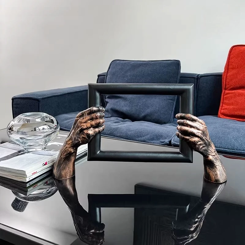 Neoclassical Modern Company Front Desk Office Desktop Two-hand Photo Frame Ornament Model Room Sales Office Soft Decoration