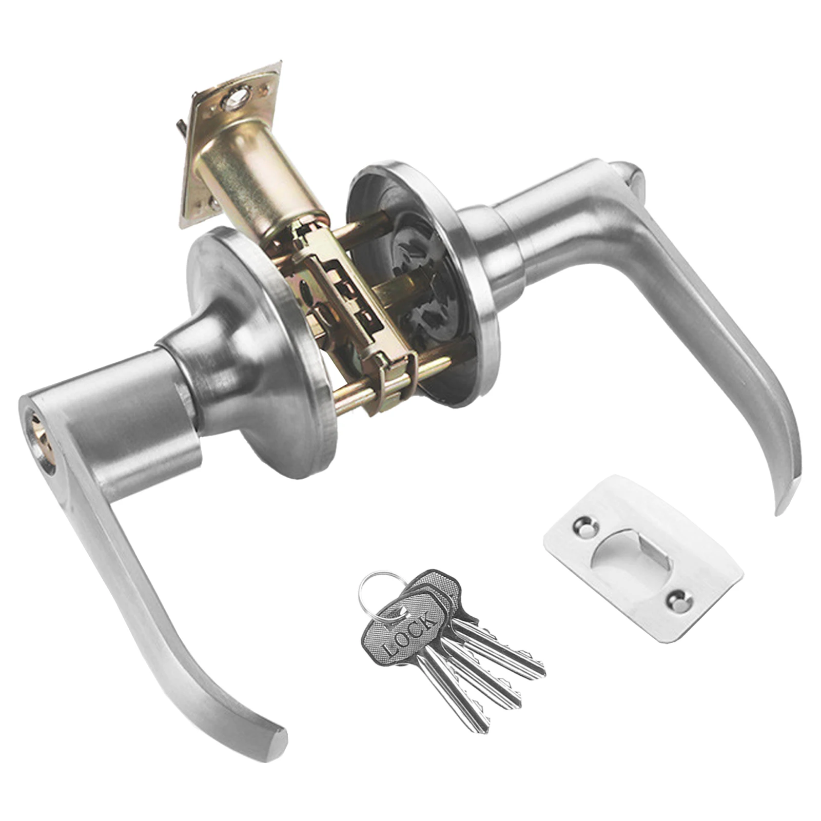 

1Set Ball Type Door Lock Sturdy Cylinder Bolt Anti-Fade Metal Knob for Indoor Outdoor Bedroom Bathroom Entry Door Privacy Safety