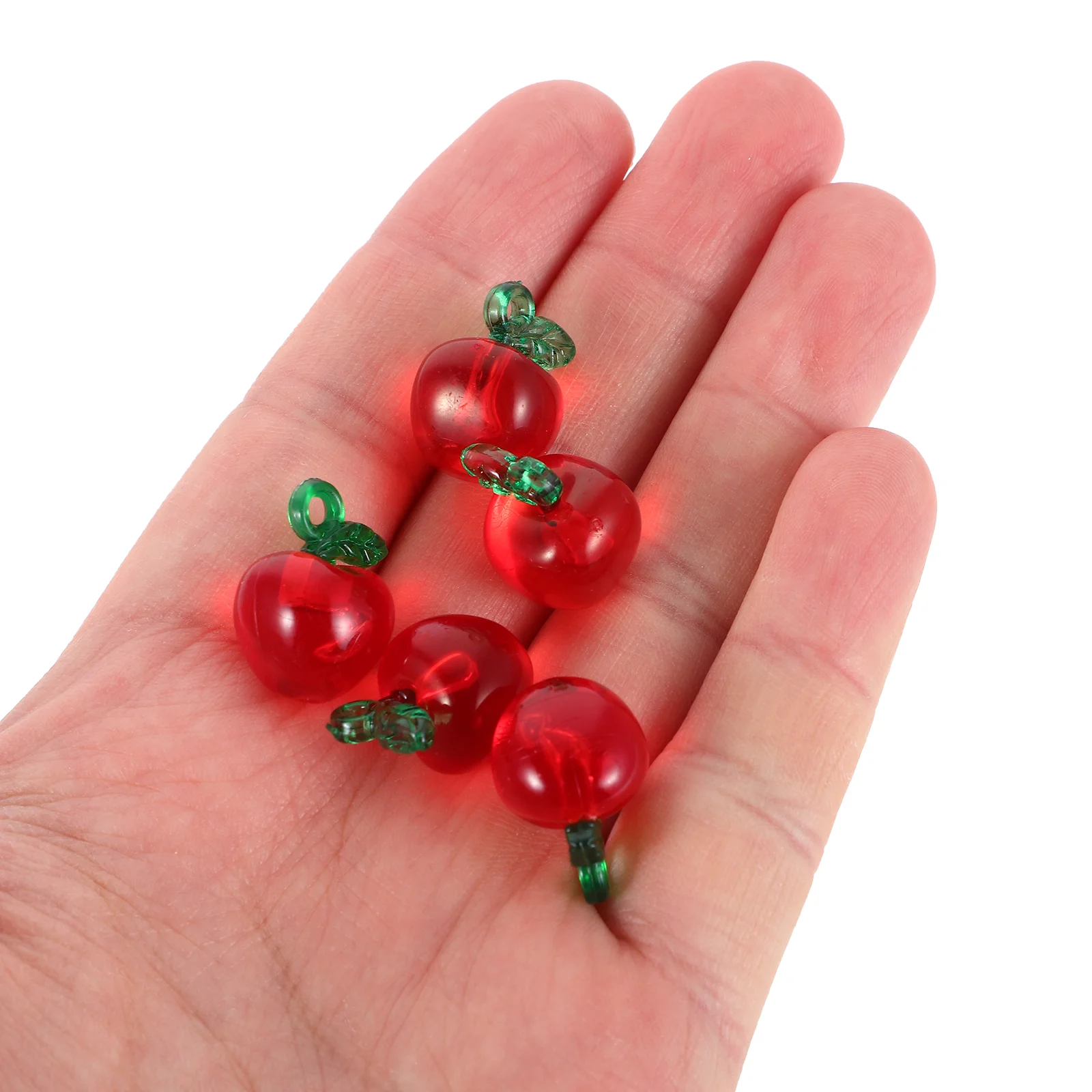 

50 шт., подвески с фруктами, бусины в виде яблок, легкий материал, милые аксессуары для брелков, ювелирные изделия, ремесленные проекты, подвесные подвески для еды