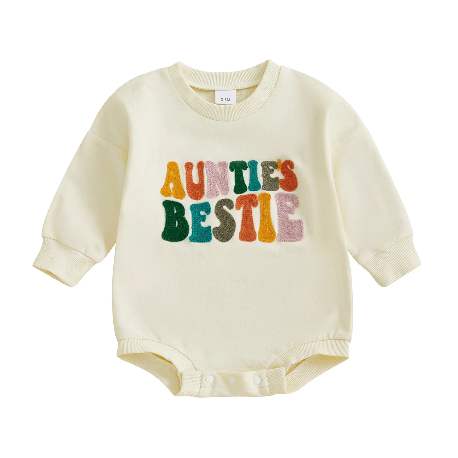 Baby Boy Girl Sweatshirt Romper Letter Embroidered Crew Neck Long Sleeve Jumpsuit Cute Winter Fall Clothes 0-18m