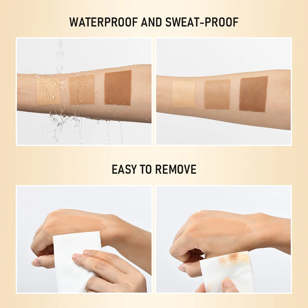 Crema de maquillaje para piernas, corrector, resistente al agua, larga duración, antitransferencia, incluso el tono de la piel, potenciador del brillo, loción de base marrón tostado de trigo