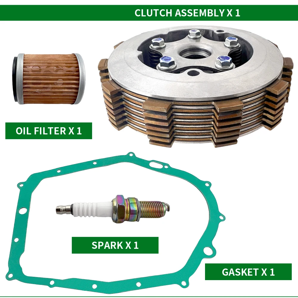 

Для Big Bear 350 2x4 4x4, Kodiak 400 4x4, Moto-4 350, Raptor 350, Warrior 350 Сверхмощный комплект сцепления, комплект прокладок искрового фильтра