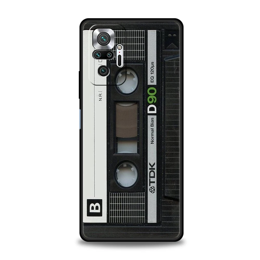 Mixtape Vintage Magnetic Tape Cassette Audio Phone Case Cover for Redmi 13C 10C Note 13 12 10 11 Pro Plus 7 8T K40 K50 Pro Shell