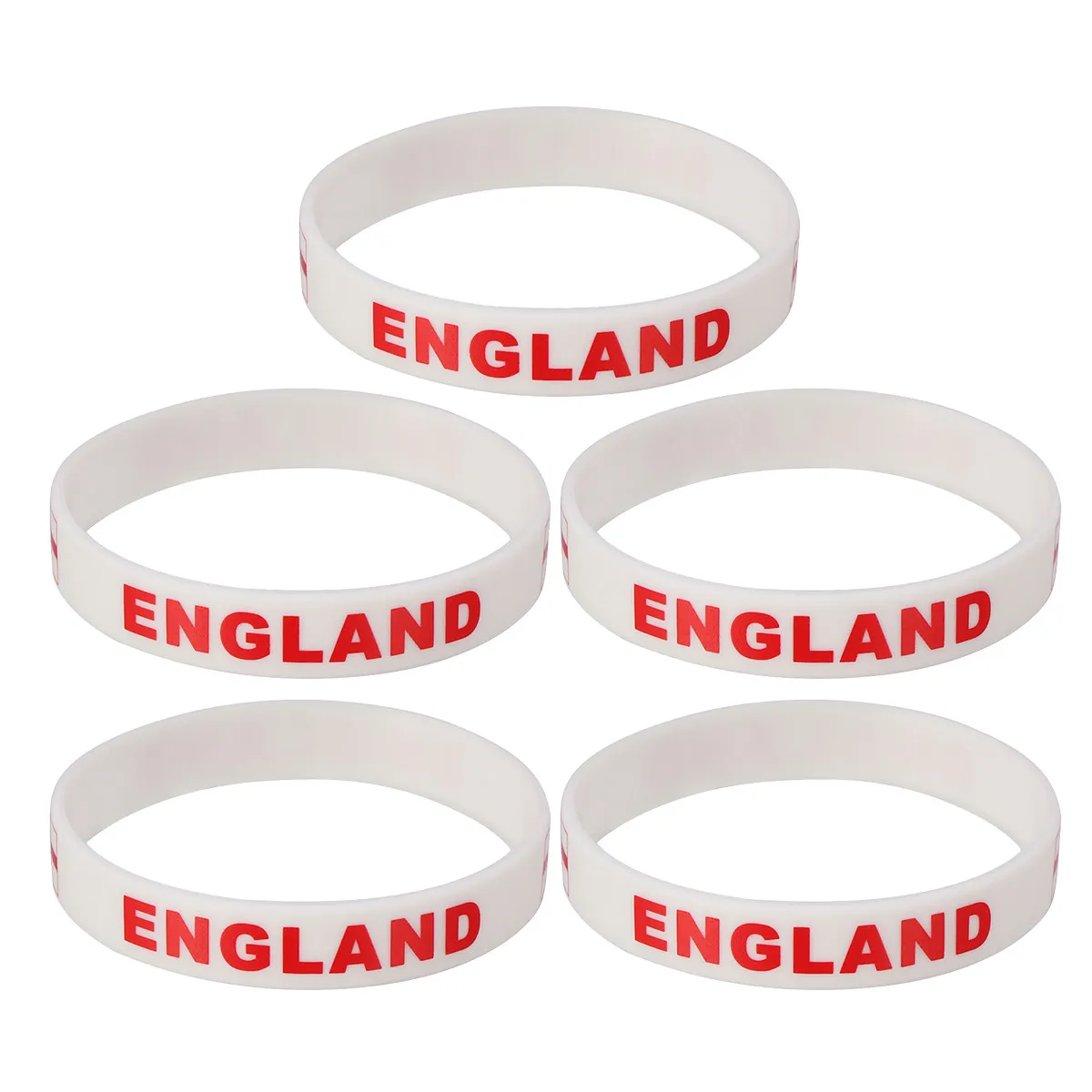 

5Pcs Silicone Wristband Country Flag Printed Sports Bracelet for Football Match Outdoor Games National Team Supporters Cheer