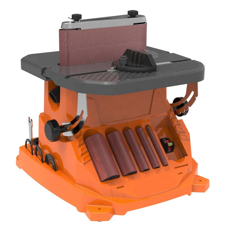 Draagbare verticale trommelriem Oscillerende spindelschuurmachine Houtbewerking Rechte gebogen oppervlakken Multifunctionele houtschuurmachine