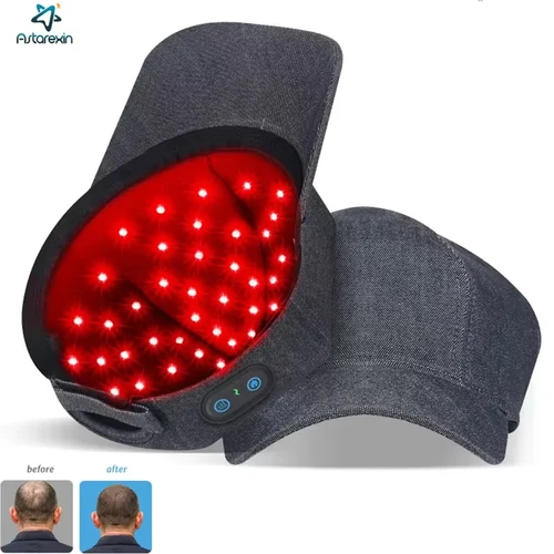 Imagen 1 del producto Gorro de crecimiento del cabello con luz roja, luz LED para la salud, antipérdida de cabello, ansiedad, Reduce la migraña, cuero cabelludo, relajación, calefacción, promueve el metabolismo del cuero cabelludo