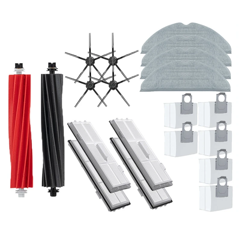 Ycoc-para roborock s8 s8 pro ultra s8 + peças de reposição rolo escovas laterais principais panos mop filtros hepa sacos poeira acessórios
