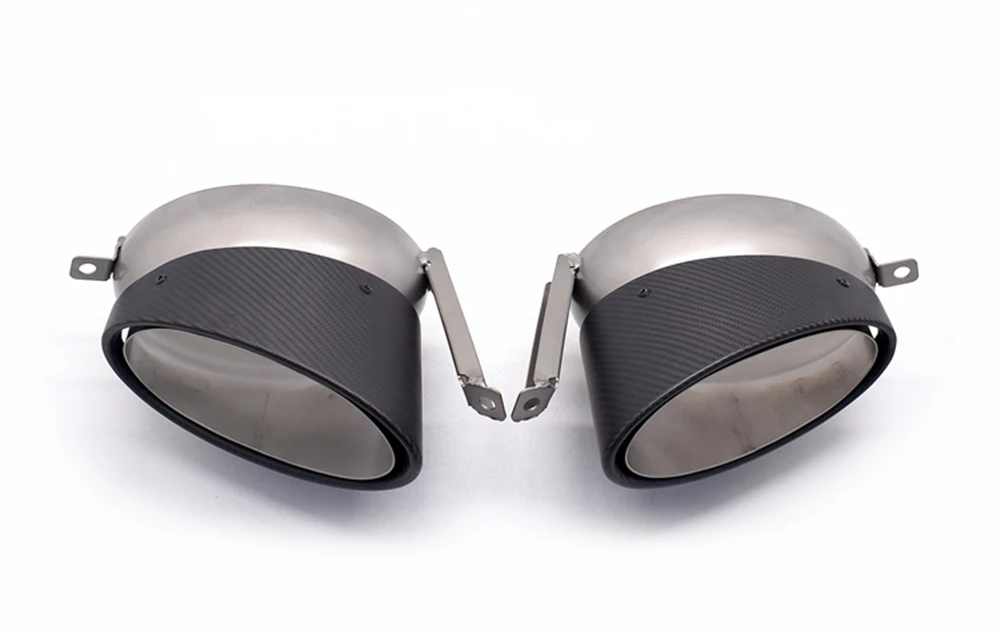 2PCS Car Exhaust Tip Muffler Rear Air Vent Outlet Duct End Pipes Tailpipes For Audi R8 2010-2012