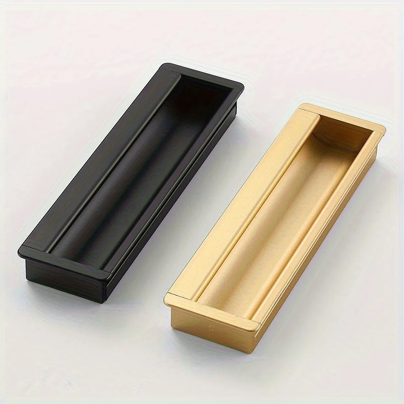 2pcs Modern Simple Aluminum Alloy Wardrobe Handle Cabinet Door Embedded Pull Sliding Door Handles Furniture Handles Hardware