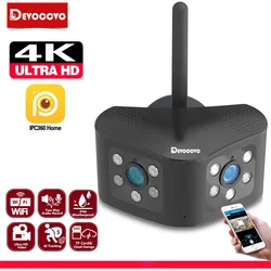 4K 8MP WIFI kamera IP podwójny obiektyw 180 ° widok na bardzo szeroki panoramiczny zewnętrzny bezprzewodowy kamera typu Bullet śledzenia kamera monitoringu wi-fi