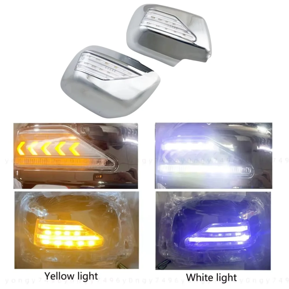 Car Chrome Accessories Trim Side Mirror Cover With LED Novel Style Streamer light For Toyota Alphard 1998 1999 2000 2002 2003