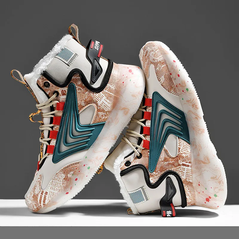 

Men's Winter Boots Warm Waterproof Non-Slip Plush Lined Slip-On Sneakers Shoes Comfortable Male Winter Tenis