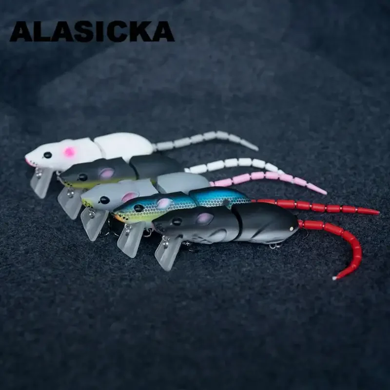 ALASICKA 15.5g/15.5cm Multi-section Mouse Lure Topwater Rat Wakebait Rat Minnow Lure Wobbler Fishing Pesca Bass Lures