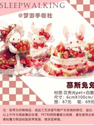 6 designs - 1 Loop Cute Animal Bunny Rabbit Series Shiny Washi Pet Tape