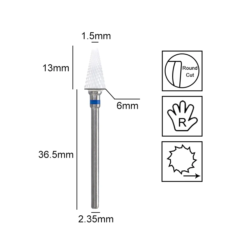 Milling Cutter Ceramic Carbide Nail Drill Bits  For Gel Remover Electric Machine Polishing Peeling File Manicure Accessory Tools