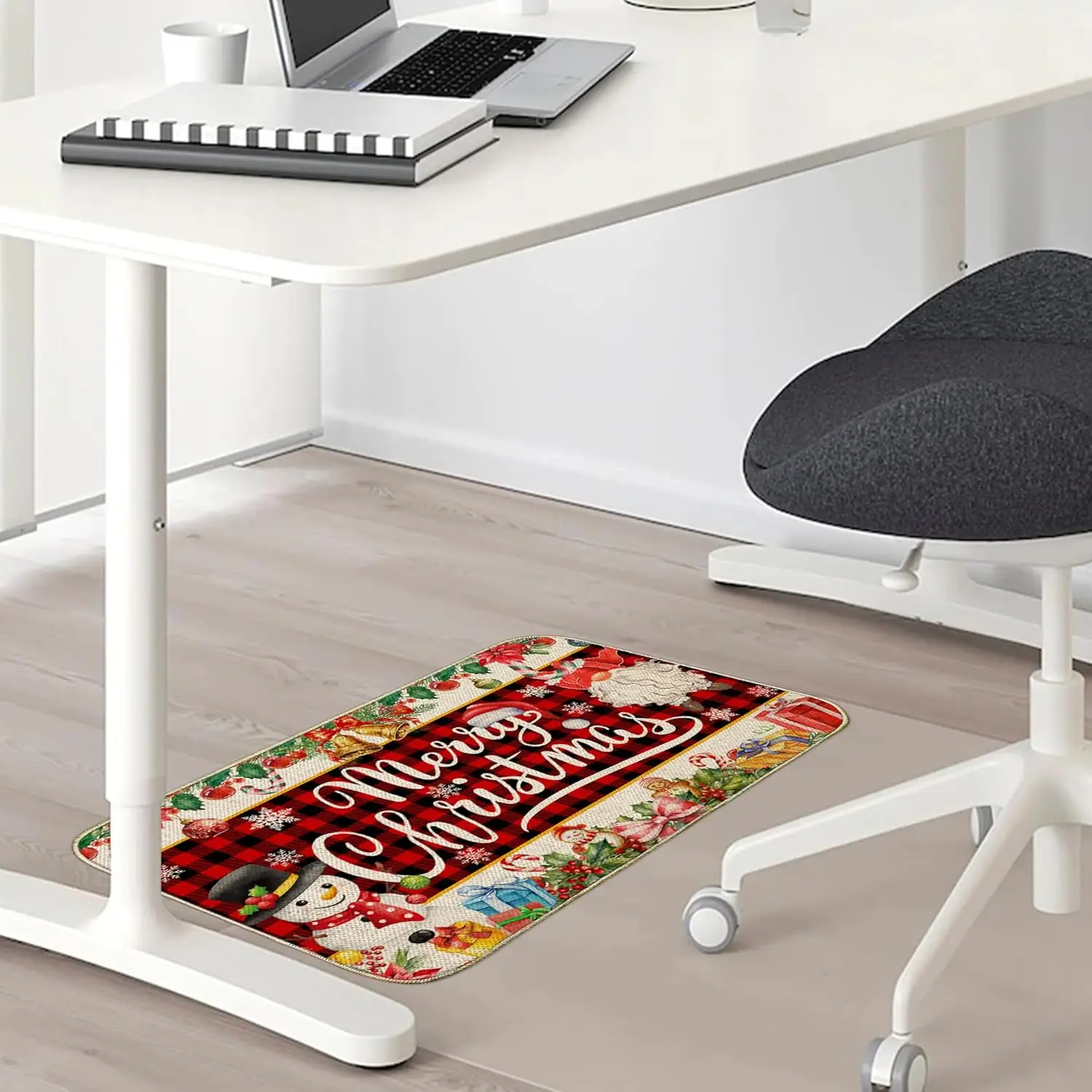 VIKAMA Christmas Welcome Home Rug Living Room, Bedroom, Hallway & Entrance Door Mat Non-Slip, Stain-Resistant Rug Home Decor