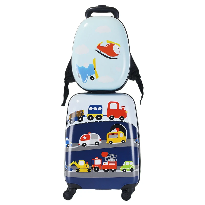 Cartoon Kids' Luggage Set.mini Travel Suitcase Children Suitable For Boys And Girls.18-inch Rolling Kids Backpack With Wheels.