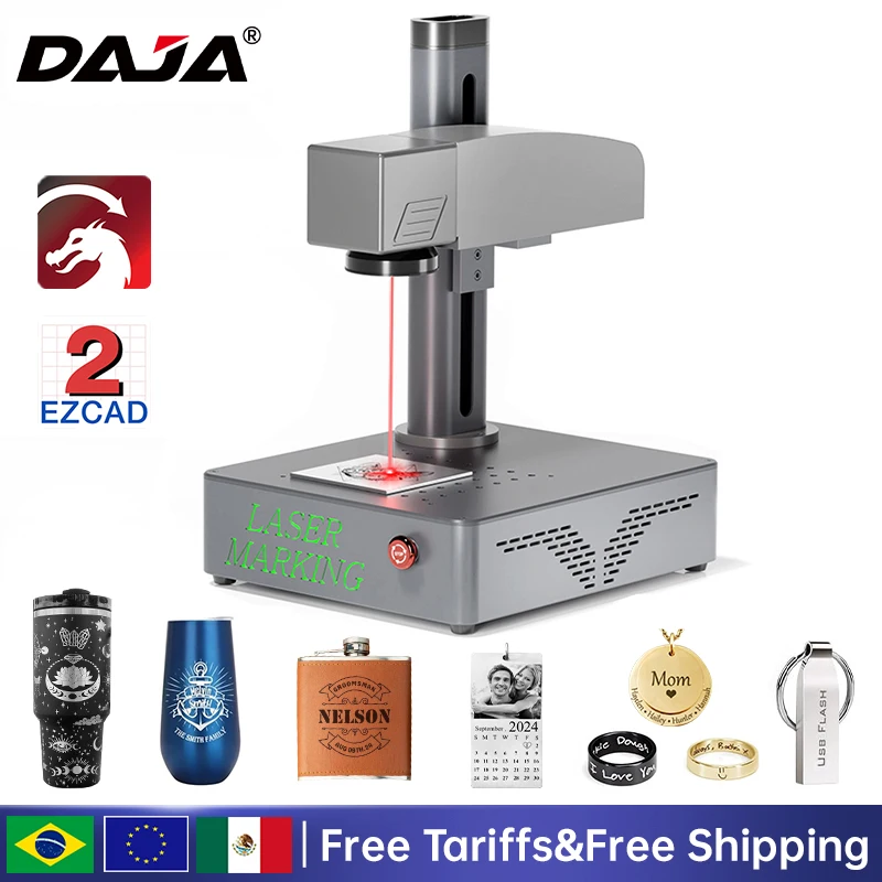 DAJA S4 Fiber Laser Marking Machine High Power Business Industrial Portable Engraver Engrave All Metal Jewelry Plastic Leather