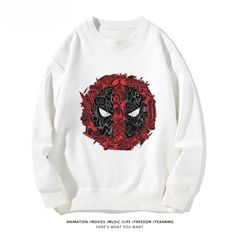 

Deadpool and Wolverine Movie Marvel Collaboration Round Neck Sweatshirt Loose Long Sleeved Men's and Women's Jacket