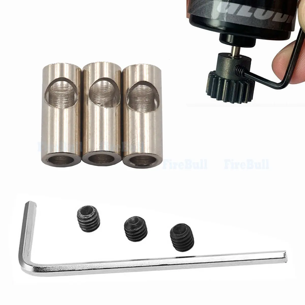 3pcs 3.175mm to 5mm Pinion Reducer Sleeve Adapter Shaft Motor Axle Change-Over for RC Motor 3650 550 540 Pinion Gears