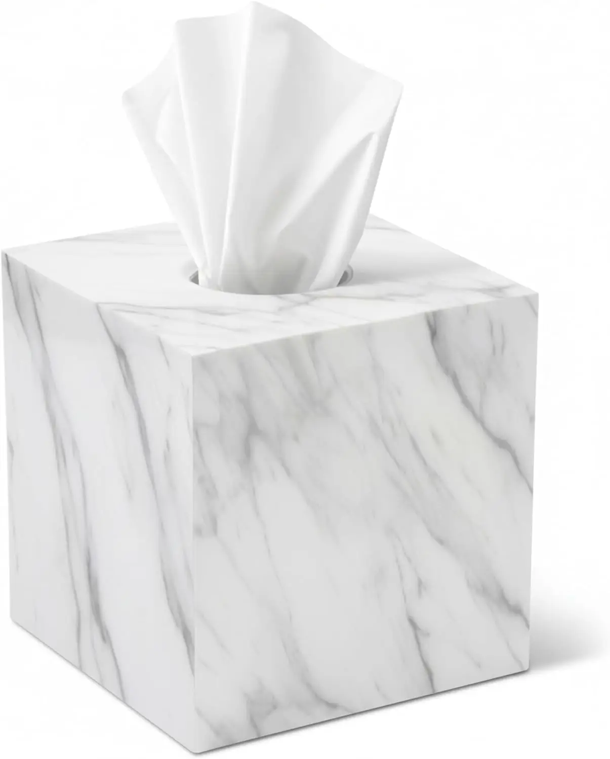 

Square Marble Tissue Box Cover for Standard Tissue Boxes - Bathroom, Bedroom, Living Room Decor