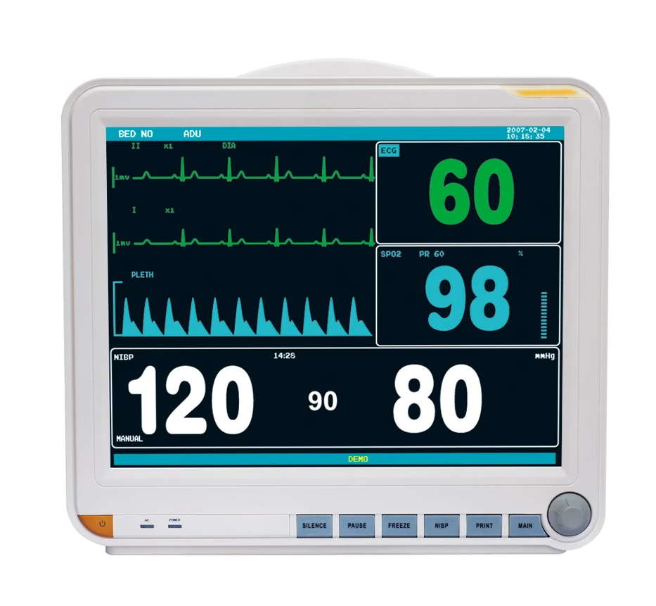 Patient Montor Veterinary  Monitor 12 inch 15 inch screen 5 parameter optional for capnograph ETCO2 IBP Montior capnograph