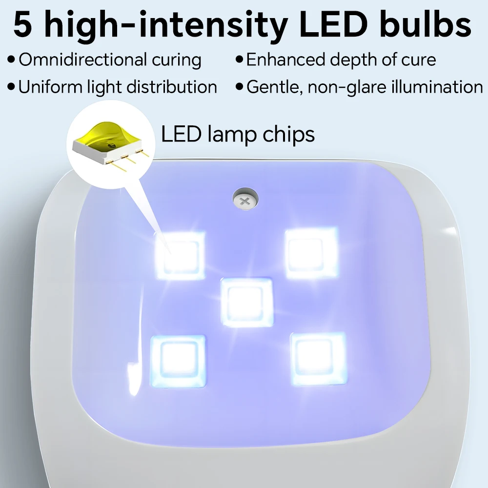 ジェルネイル用ハンドヘルドネイルライト、ポータブルコードレス充電式LEDネイルドライヤー、タイマー付きで速乾性とDIYマニキュアアートを実現