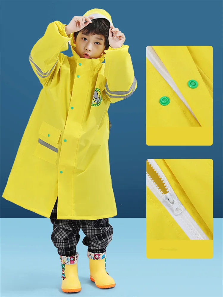 Waterproof Rain Coat for Children, Students, Poncho Cover, Trench Jackets, Schoolbag Position, 115-165cm