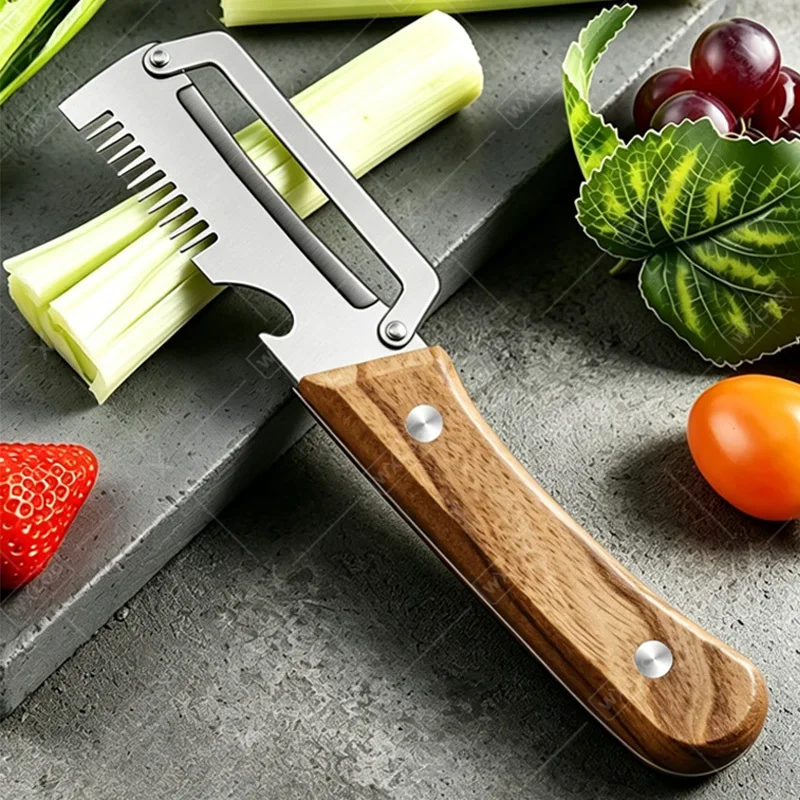 Kitchen Peeler Knife Stainless Steel Cutting Knife Kitchen-Specific Peeler for Peeling Slicing Fruits Vegetables& Bottle Opener