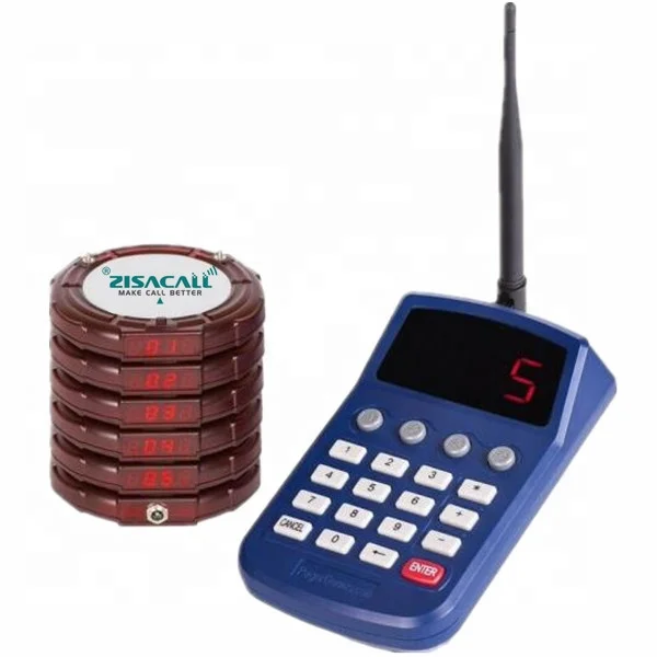 Wireless Restaurant Bar Queue Waiting Fast Food Order Ready Vibrate Customer Number Calling Buzzer System for Cafe