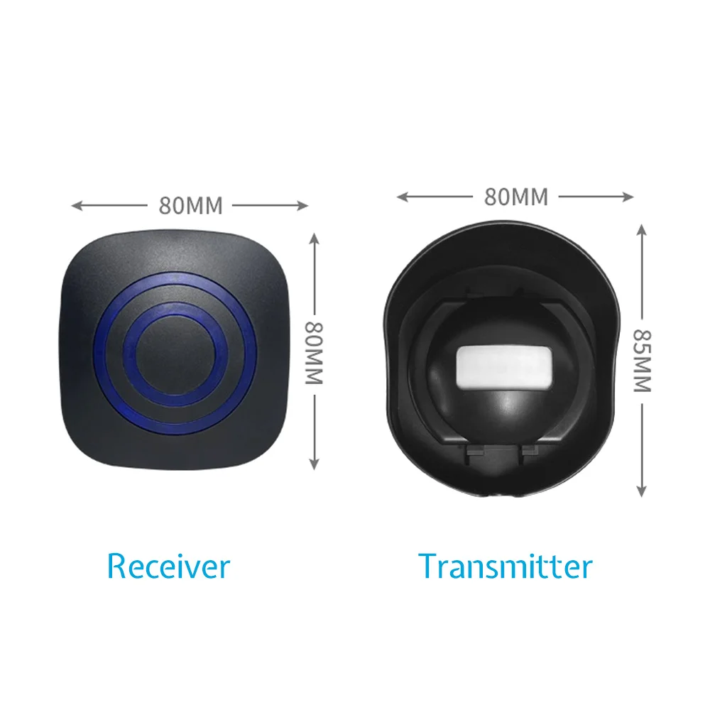 Multifunctional Wireless Driveway Alarm Waterproof Outdoor Motion Sensor Alarm 1 Receiver 2 Transmitters for Indoor Outdoor Use